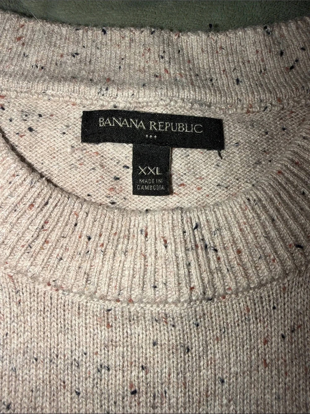 Banana Republic Men's Oatmeal Donegal Fleck Crewneck Sweater